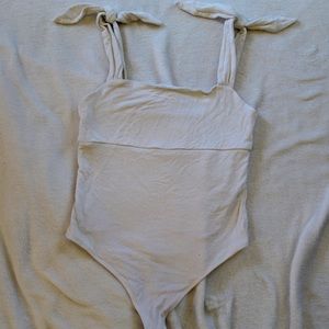 White tie strap bodysuit